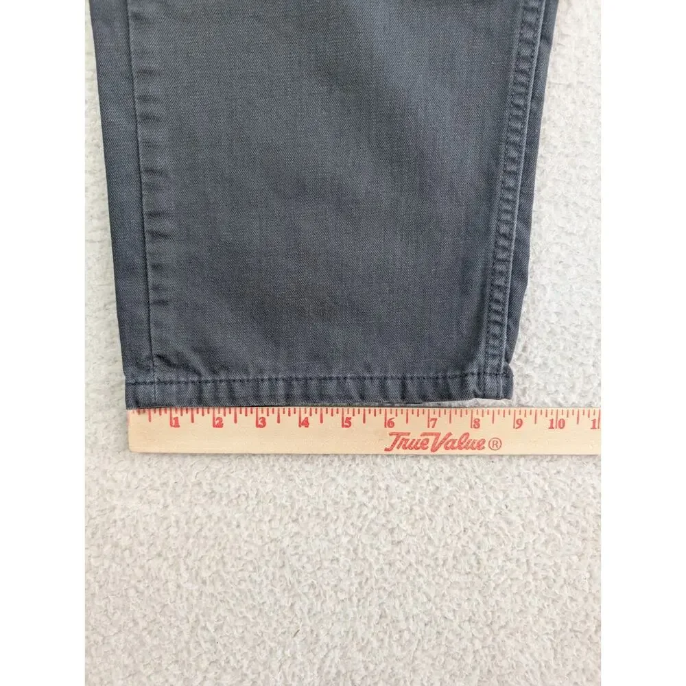 Levis 505 Jeans Mens 38x32 Black Regular Fit Straight Leg Dark Wash Denim Cotton